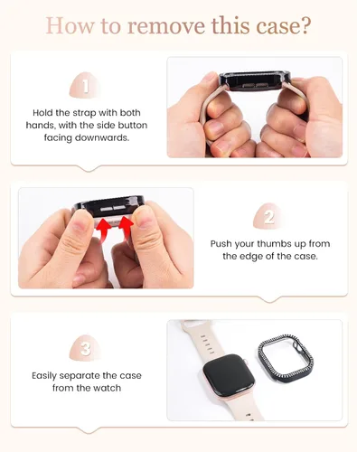 Miniatura 8 de Goton Paquete de 4 Fundas con Diamantes de Imitación para Apple Watch, Protector de 38mm para Series 3/2/1, Funda con Diamantes de Imitación