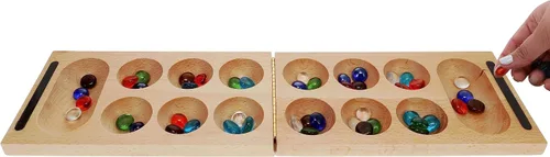 Miniatura 5 de WE Games Juego de mesa plegable de madera maciza Mancala - 18 pulgadas, juegos divertidos para la noche de juegos familiares, juegos familiares