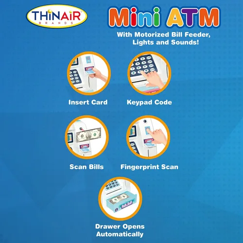 Miniatura 5 de Alcancía de ahorro de cajero automático preescolar, luz y sonido, para niños pequeños