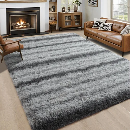 Miniatura 28 de Noahas - Alfombra suave y afelpada para habitación de niña y sala de estar, colorida, decoración para guardería, teñido anudado arcoíris, azul
