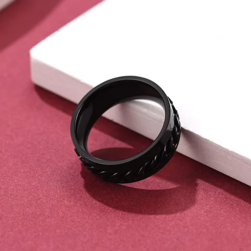 Miniatura 9 de FaithHeart Anillo giratorio nórdico vikingo con runas de acero inoxidable chapado en oro para hombres y mujeres, puede grabar personalizado