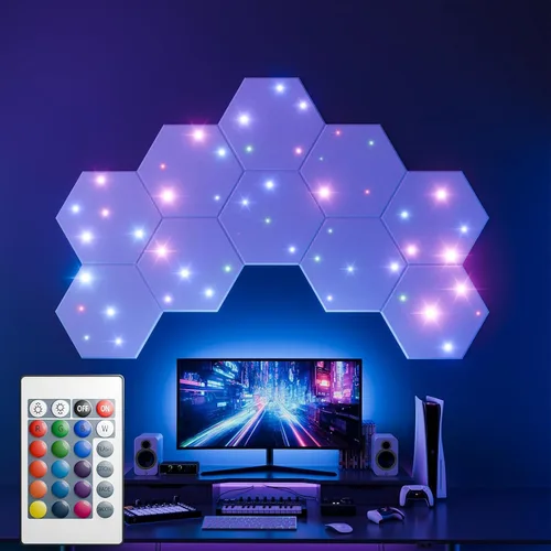 Miniatura 10 de ZenSonic Paquete de 12 paneles de espuma autoadhesivos a prueba de sonido para paredes de 12 x 10 x 0.4 pulgadas, paneles acústicos hexagonales