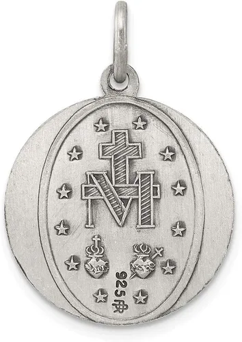 Miniatura 4 de Colgante de plata de ley 925 con diseño vintage de Virgen María antigua y reza por nosotros medalla milagrosa medalla de maría 0945in x 0709in Metal
