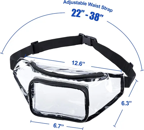 Miniatura 2 de Riñonera transparente paquete de cintura aprobado por el estadio para festivales juegos viajes y conciertos Transparente talla única