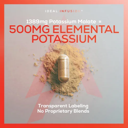 Miniatura 4 de Malato de Potasio 1389mg - Producción de ATP y energía celular, equilibrio electrolítico - Potasio elemental 500mg (240 cápsulas) vegano