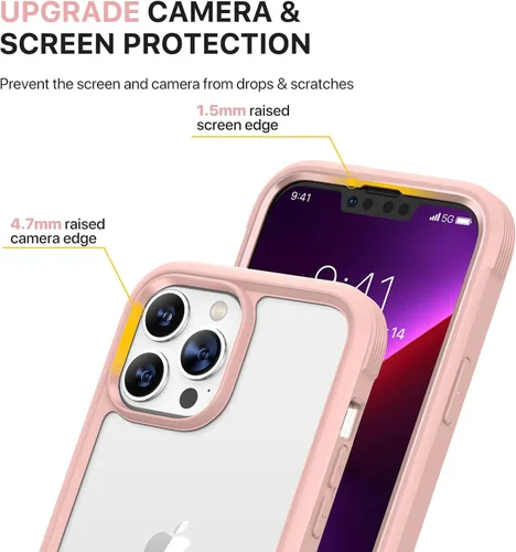 Miniatura 347 de Diaclara Funda diseñada para iPhone 16, mejorada [protección completa de la cámara], carcasa resistente de cuerpo completo con protector de pantalla