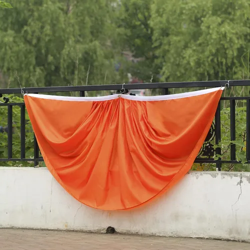 Miniatura 6 de Bandera de abanico plisada de color liso naranja de 3 x 6 pies, 2 banderas de abanico plisadas en color naranja puro para interiores y exteriores