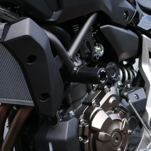 Miniatura 2 de Shogun Yamaha FZ-07 FZ 07 2015 2016 2017 MT-07 MT07 y XSR700 2018 2019 2020 2021 Negro PA2 Deslizadores de marco sin corte para modelos ABS y no ABS