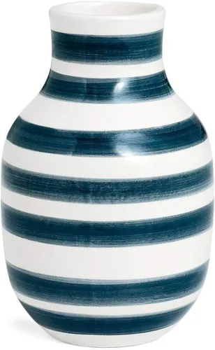 Miniatura 17 de Hak Kähler Omaggio - Jarrón de porcelana con rayas, moderno jarrón redondo, bulboso y escandinavo para flores, negro, 7.9 in