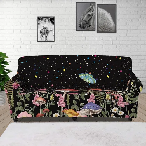 Miniatura 13 de Boatee Funda elástica para sofá con diseño de murciélago y luna de Halloween, funda de sofá suave, lavable, protector de muebles con parte inferior