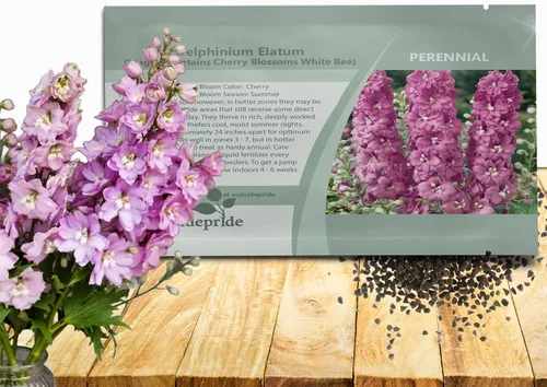 Outsidepride Magic Fountains Delphinium Seeds - 100 semillas de flores perennes, autosembradas, tolerantes al calor y la sequía para plantar flores