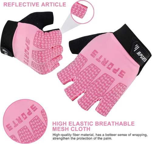 Miniatura 3 de Accmor Guantes deportivos para niños, guantes de medio dedo, guantes de ciclismo para niños y niñas, guantes de pesca para niños, guantes de pesca
