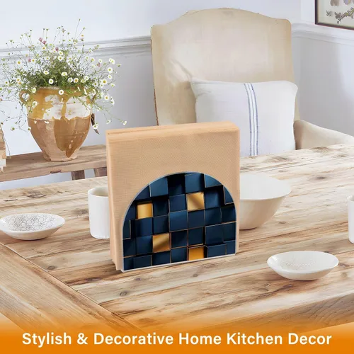 Miniatura 5 de Black and Gold Style Acrylic Napkin Holder for Outdoor, Dining, Freestanding Table Napkin Dispenser for Home Decor for Bathroom, Restaurant