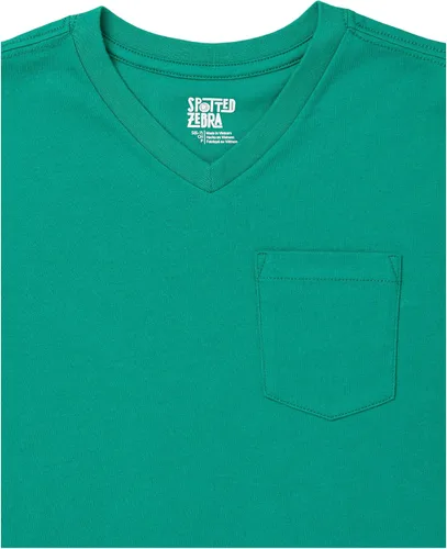 Miniatura 4 de Tienda Essentials Camiseta de manga corta con cuello en V para niños y niños pequeños (cebra previamente manchada), multipaquetes