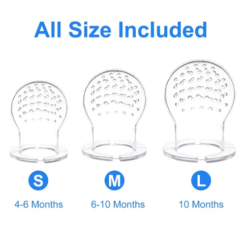 Miniatura 8 de Comedero de alimentos para bebés (3 piezas) con 6 chupetes de silicona de diferentes tamaños, 2 cucharas dispensadoras de alimentos de silicona