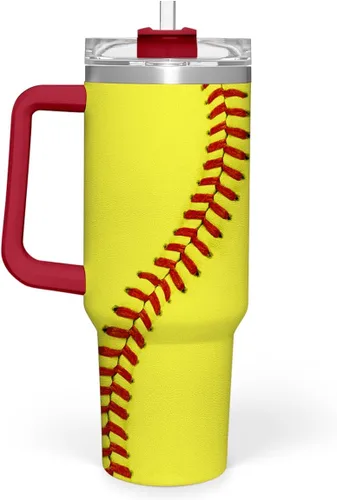 Miniatura 30 de SANDJEST Taza con bandera americana con asa, taza de café de acero inoxidable con aislamiento de 40 oz con tapa y pajita, regalos de América