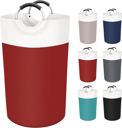 Miniatura 17 de BlissTotes - Cesta de lavandería de 90L, cesta de lavandería independiente, cesta de ropa sucia plegable, tela impermeable con asas de aluminio Azul