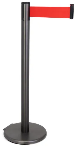 Miniatura 9 de QueuePole.Deluxe - Puntal de control de multitudes de 41 pulgadas con barrera retráctil de 10 pies, poste dorado, cinturón negro (RCCDXBZBK)