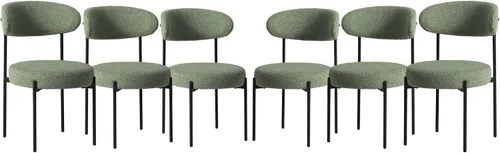 Miniatura 9 de WestinTrends Alexandria Mid-Century - Sillas de comedor redondas tapizadas de sherpa (juego de 2), color gris carbón