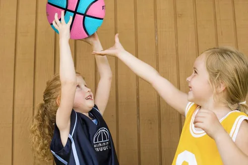 Miniatura 5 de Baloncesto para niños y niñas de 3/5 (22 pulgadas/27.5 pulgadas), baloncesto de goma de alta calidad para interiores y exteriores, para niños y azul