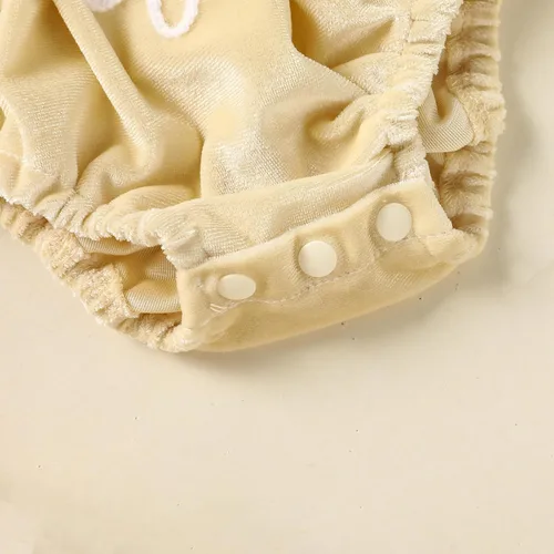 Miniatura 21 de GRNSHTS Ropa de primer cumpleaños para niña de terciopelo de un año de edad, mameluco de manga larga + diadema, 2 piezas de trajes de pastel