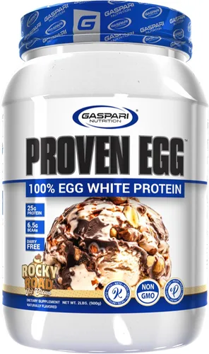Gaspari Nutrition Proven Egg, 100% Proteína de Clara de Huevo, 25g de Proteína, Apto para Keto, Libre de Lácteos y Lactosa, Libre de Soja (907g,