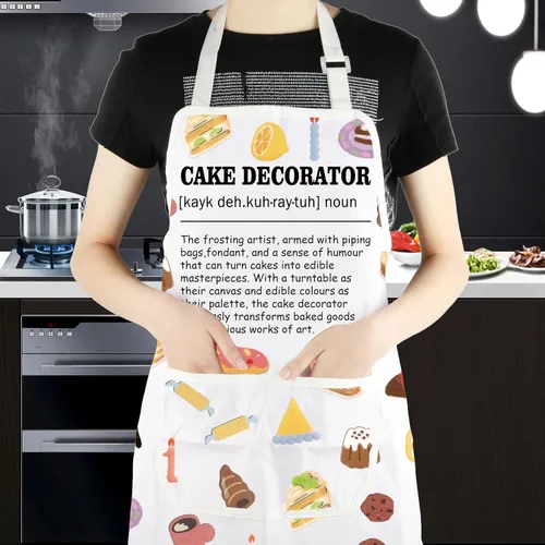 Miniatura 6 de CMNIM Regalos para amantes de la repostería, delantal impermeable para pastelería, con bolsillos para amantes de los pasteles, regalos de panadería