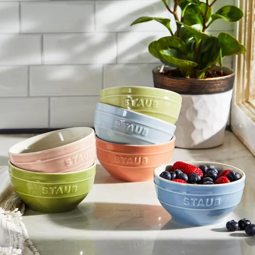 Miniatura 2 de STAUB - Tazones universales pequeños de cerámica de 6 piezas de 12.8 onzas en colores pastel macarrón