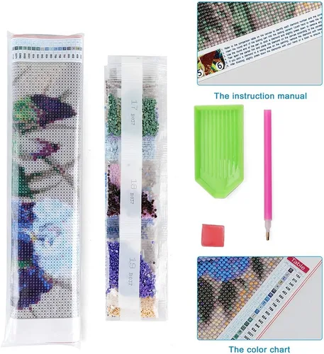 Miniatura 3 de Koikify Kits de pintura de diamantes 5D para adultos, taladro redondo completo, pintura de flores, punto de cruz 5D, arte de resina, cuentas de Flor
