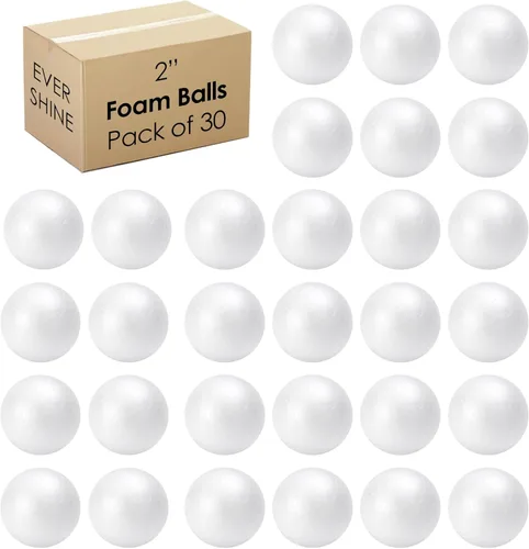 Miniatura 7 de Evershine 2 paquetes de bolas de espuma para manualidades de 8 pulgadas - Bolas de espuma de poliestireno blancas lisas para proyectos