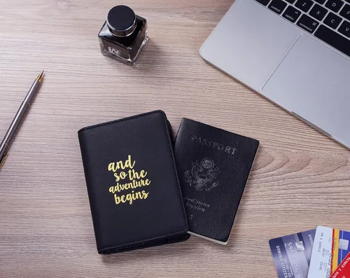 Miniatura 6 de Casmonal Funda para pasaporte con bloqueo RFID de cuero, porta tarjetas, organizador de documentos de viaje.