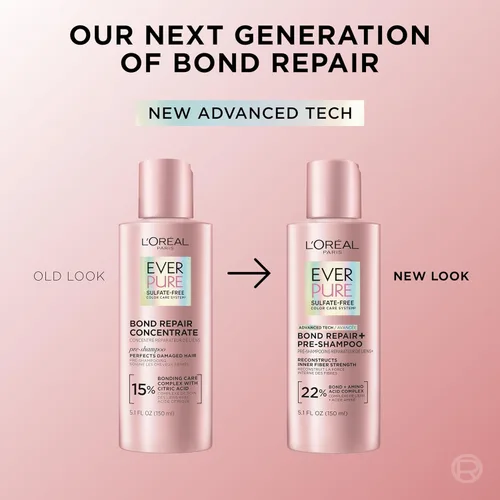 Miniatura 3 de L'Oreal Paris Tratamiento Pre-Champú Sin Sulfatos para Reparación de Enlaces, Reparación Capilar para Cabello Teñido, Decolorado o Dañado, EverPure
