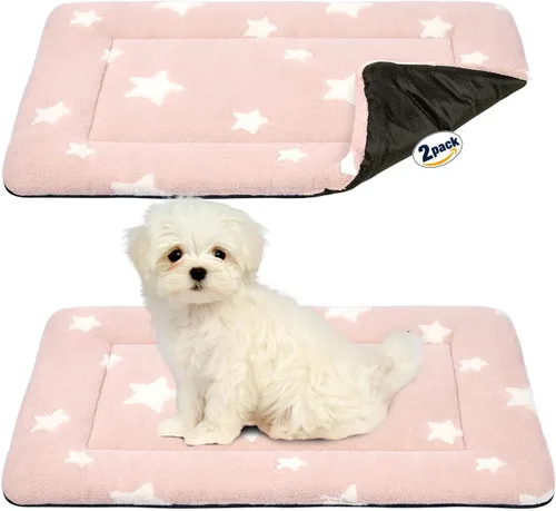 Miniatura 35 de Mora Pets Almohadilla para jaula para perros, alfombra para jaula de perrera para perros pequeños, lavable, bonita cama de estrella para mascotas