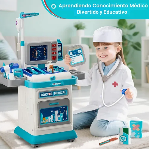 Miniatura 4 de AuroTops Kit de Doctor para Niños Pequeños 3-5, Juego de Doctor de 26 Piezas para Niños de 3-8 Años, Juguete de Juego de Roles Carrito Médico