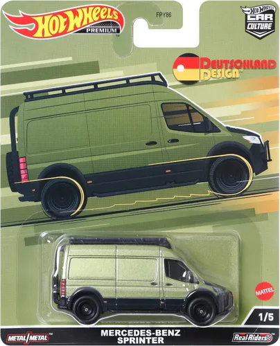 Miniatura 7 de Hot Wheels Car Culture Circuit Legend, Vehículo Coleccionable Premium de Mercedes-Benz Sprinter Van a Escala 1:64, Diseño de Alemania, Fundido a