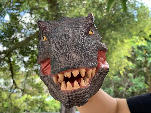 Miniatura 7 de Gemini&Genius Juguetes de dinosaurio Tyrannosaurus Rex marionetas de mano grandes de goma suave T-Rex cabeza de mano marioneta de mano juguetes