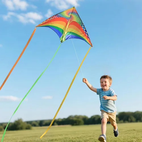 Miniatura 3 de ORGCLDKT-Rainbow Cruiser Delta Kite, Kites for Kids Ages 8-12,4-8,Boys,Girls,Kites for Adults,Beach,Beginners,Giant.1Pc or 3Pcs Pack. Easy to Fly.