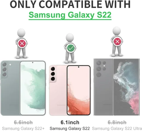 Miniatura 7 de Compatible para Samsung Galaxy S22 Funda con Soporte de Anillo Kickstand [con Magnético] TPU Suave Resistente a Golpes Electrochapado Funda Púrpura