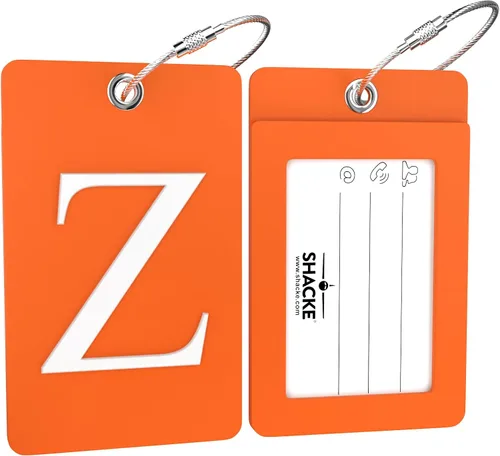 Miniatura 106 de Etiqueta de equipaje con inicial, totalmente flexible, con aro de acero inoxidable, letra G
