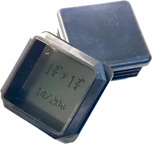 Paquete de 10: (1.75 pulgadas (1-3/4 pulgadas), tapón cuadrado de plástico, tapa de extremo de tubo (14-20 G) para longitud interior de 1.59 a 1.68