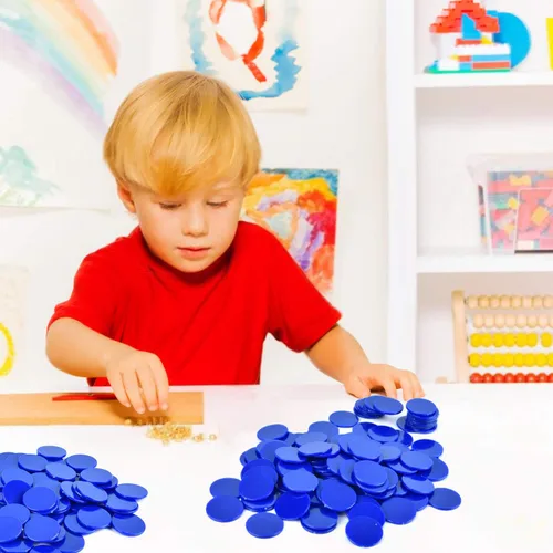 Miniatura 6 de Coopay 300 discos de plástico para contadores de aprendizaje, discos de conteo de fichas de bingo para práctica de matemáticas y fichas de póquer, 1