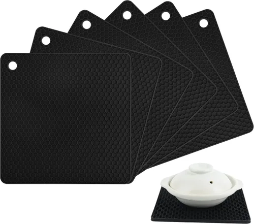 Miniatura 12 de Salvamanteles de silicona para ollas, salvamanteles para ollas y sartenes calientes, salvamanteles multiusos resistentes al calor para platos