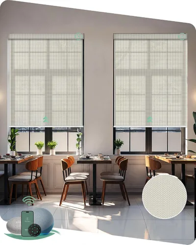 Miniatura 23 de Yoolax Persianas solares motorizadas que filtran la luz, persianas inteligentes con control remoto, funcionan con Alexa, persianas enrollables
