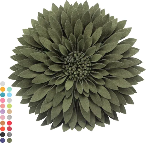 Miniatura 23 de Almohada decorativa 3D de flores de margarita, manta de girasol de 14.5 x 13 pulgadas, decoración redonda para el hogar para sofá y cama