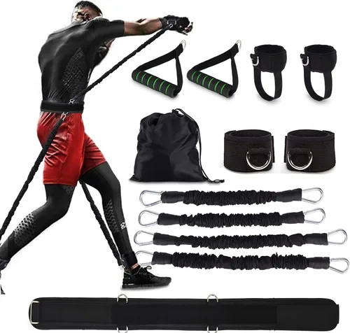 Boxing Resistance Bands MMA Boxing Training Equipment Gear with Handles/Ankle Cuff/Belt for Men,Shadow Boxing Accessories for Kicks Full Body