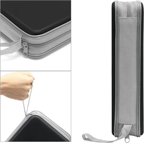 Miniatura 3 de Siveit Estuche para CD, Soporte para Estuche de DVD con Capacidad para 96 Discos de Plástico Duro, Estuches para Discos CD DVD, Carpeta Billetera