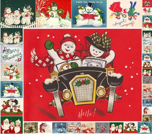 Miniatura 8 de Decoupage - Paquete de papel (35 hojas de 6 x 8 pulgadas), lindos animales de Navidad, FLONZ, tarjetas de fotos de Navidad de estilo vintage