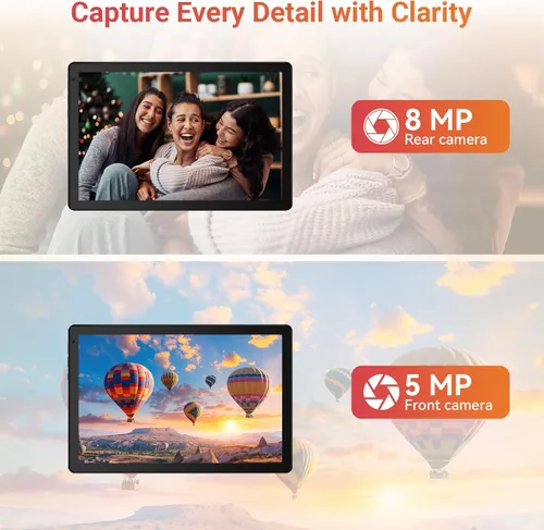 Miniatura 11 de URAO Tableta, tableta Android de 10.1 pulgadas con procesador Octa-core 30GB RAM 128GB ROM HD IPS pantalla táctil 8H batería, Wi-Fi 6, BT 5.4