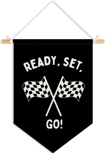 Miniatura 16 de Banderín de Lino con Signo de Paz a Cuadros para Decoración, Bandera Colgante de Pared para Sala de Juegos, Habitación de Niños, Guardería, Sala