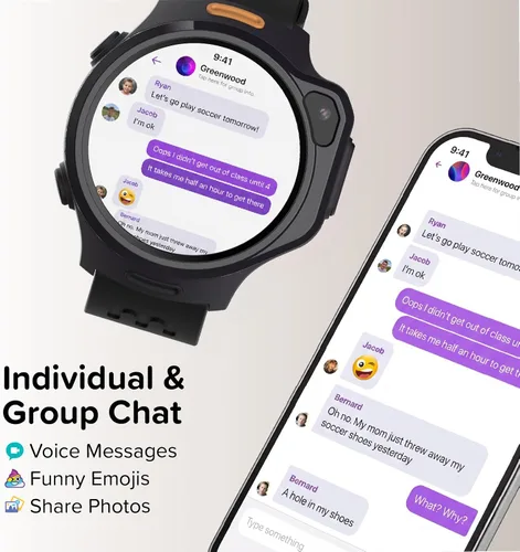 Miniatura 4 de myFirst Fone R2 (Versión de Norteamérica) Reloj inteligente para niños con eSIM, videollamadas, mensajería, seguimiento GPS en tiempo real, botón